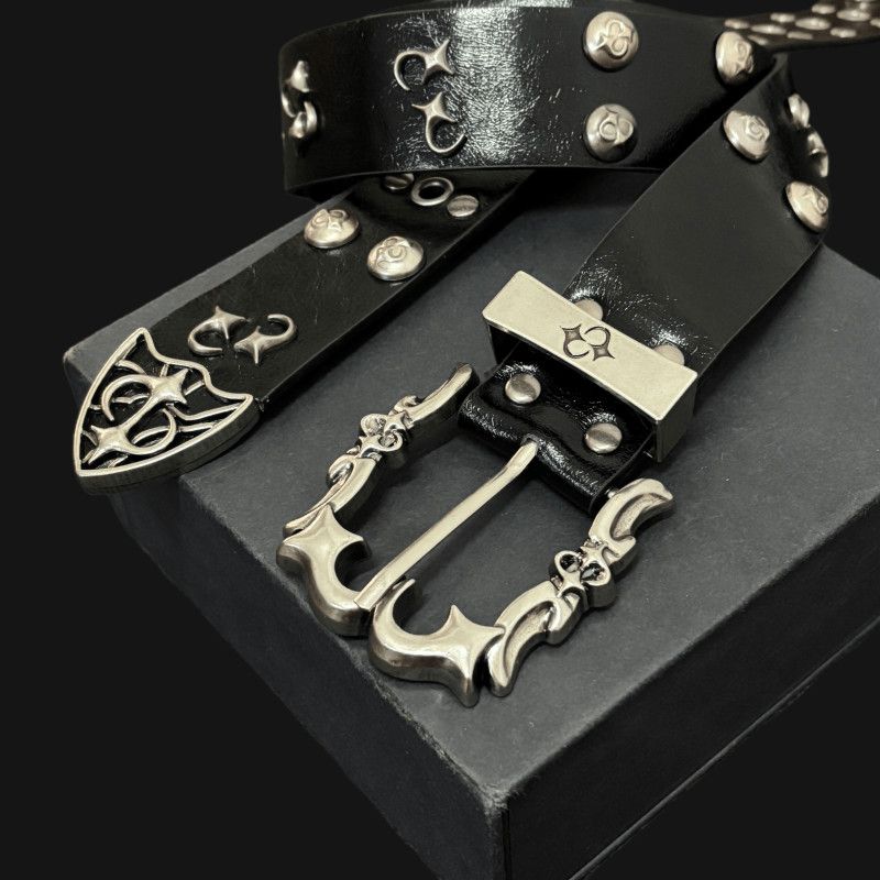 Vintage Metal Engraved Belt Dark Heavy Hip Hop Punk Studded Waist Belt