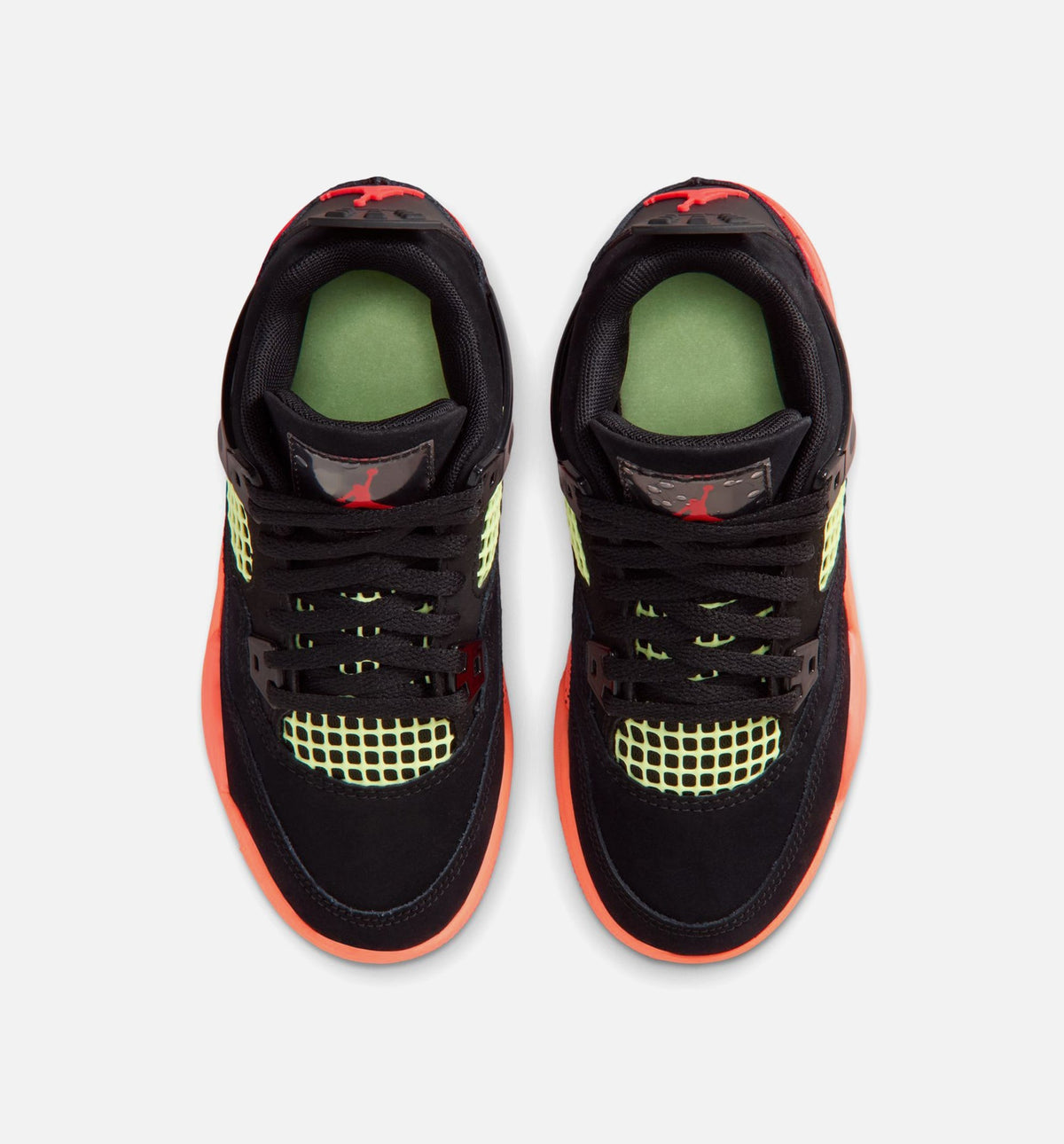 Air Jordan 4 Retro Preschool Lifestyle Shoe - Black/Infrared 23/Bright Mango