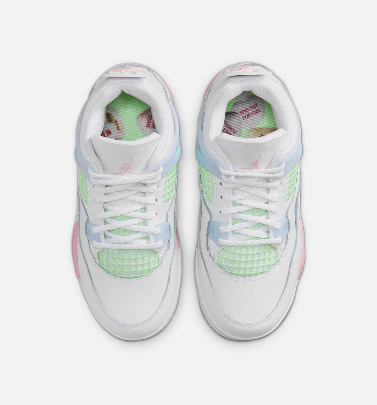 Air Jordan 4 Retro 'Medium Soft Pink' Preschool Lifestyle Shoes | White / Medium Soft Pink / Half Blue