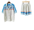 Men’s Wave Knit Polo & Shorts Set