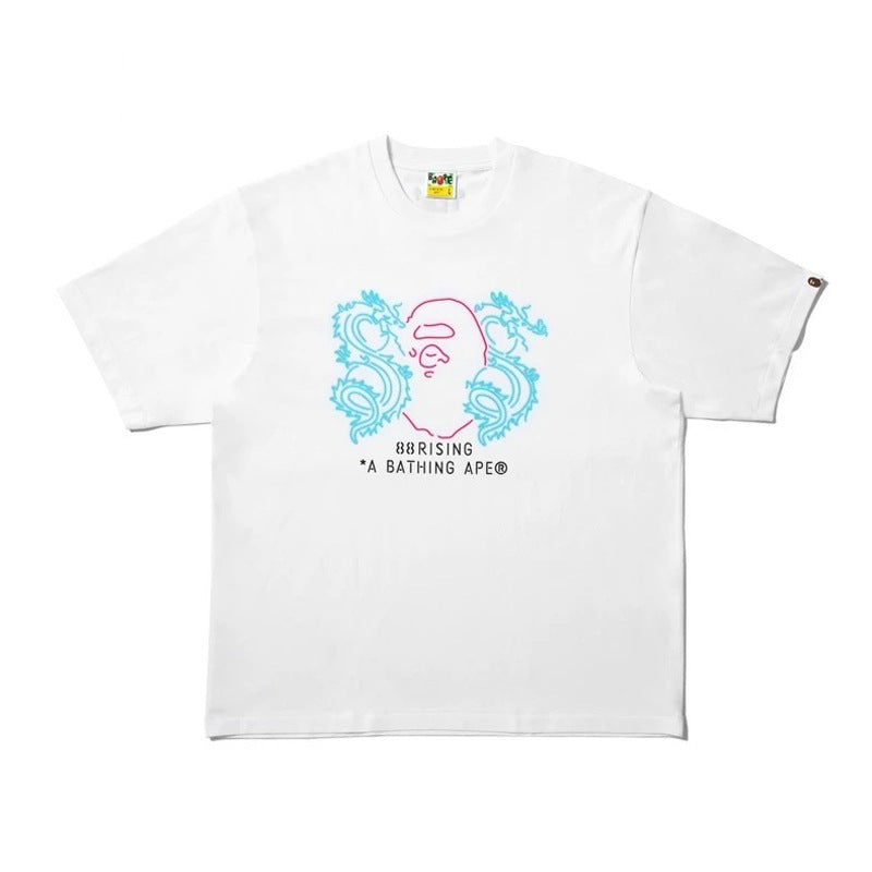 BAPE Ape Head & Shark Graphic Tee Loose Unisex Streetwear T-Shirt