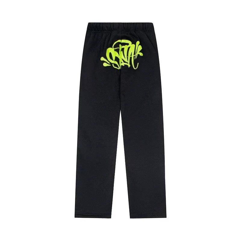 Syna World Graphic Fleece Sweatpants (Black / Neon Green)