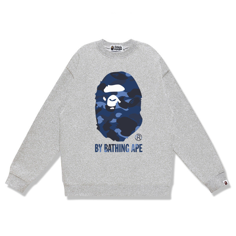 Bape Camo Ape Head Graphic Crewneck Sweatshirt Streetwear Unisex