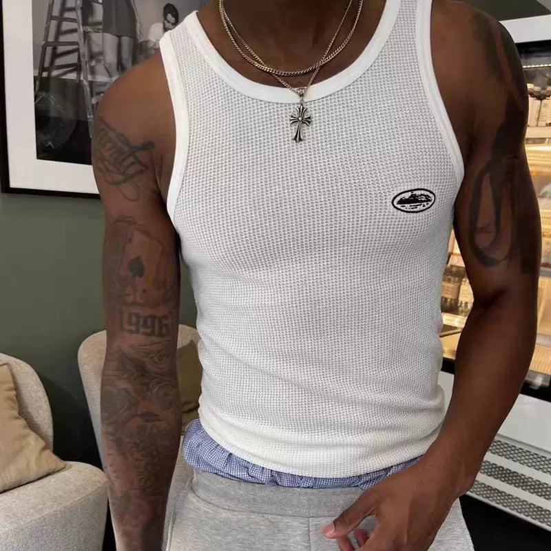 Corteiz Embroidered Logo Tank Top – White
