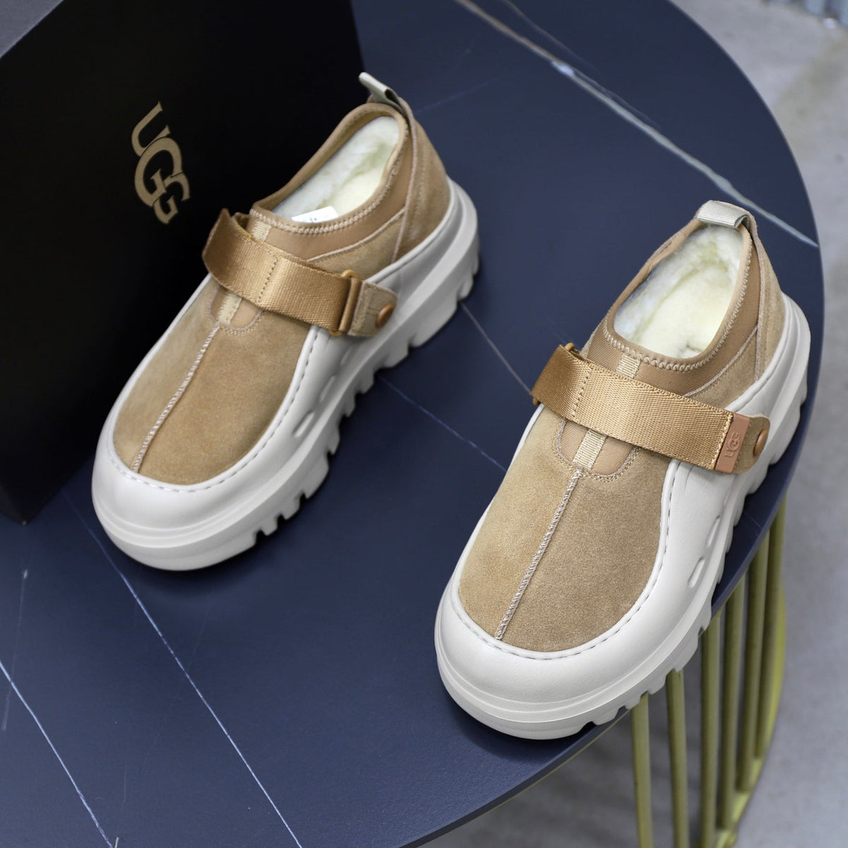 UGG Beige Strap Platform Casual Shoes