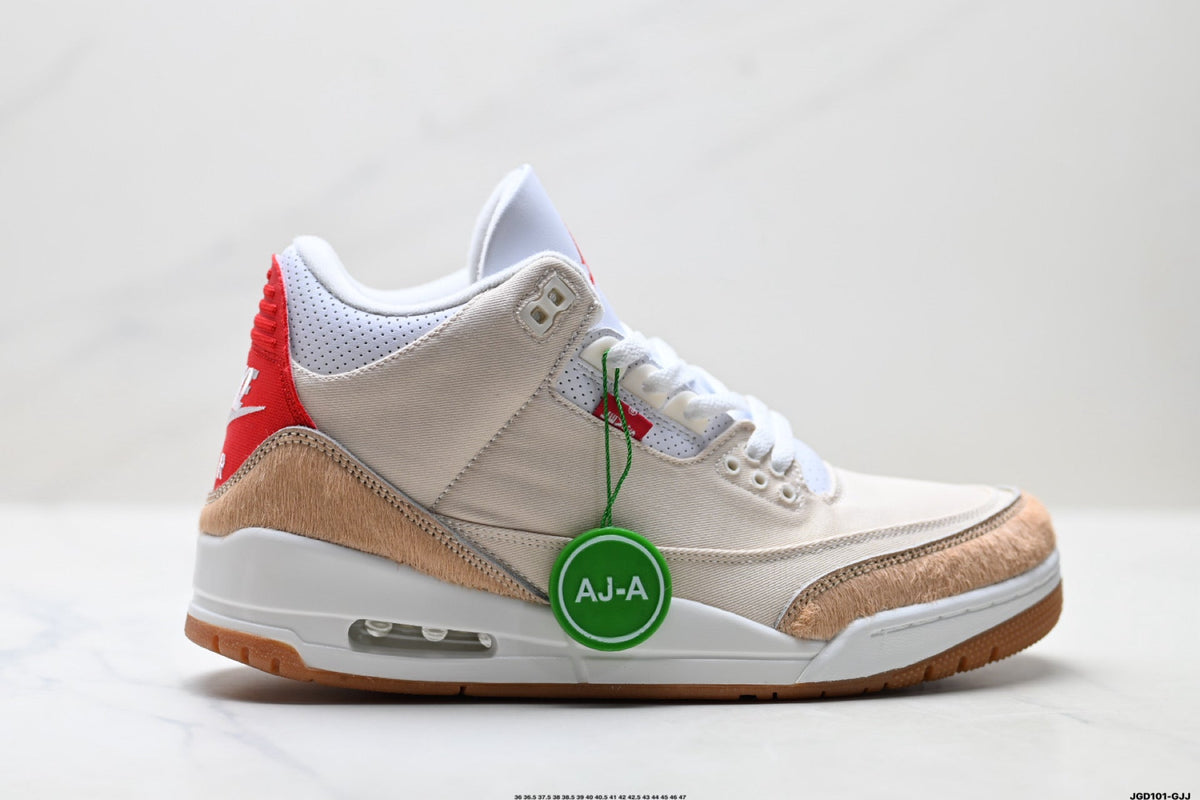 Air Jordan 3 Retro White Tan Gum Sneakers