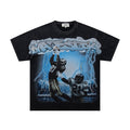 MAJESTIK Blue Football Graphic T-Shirt