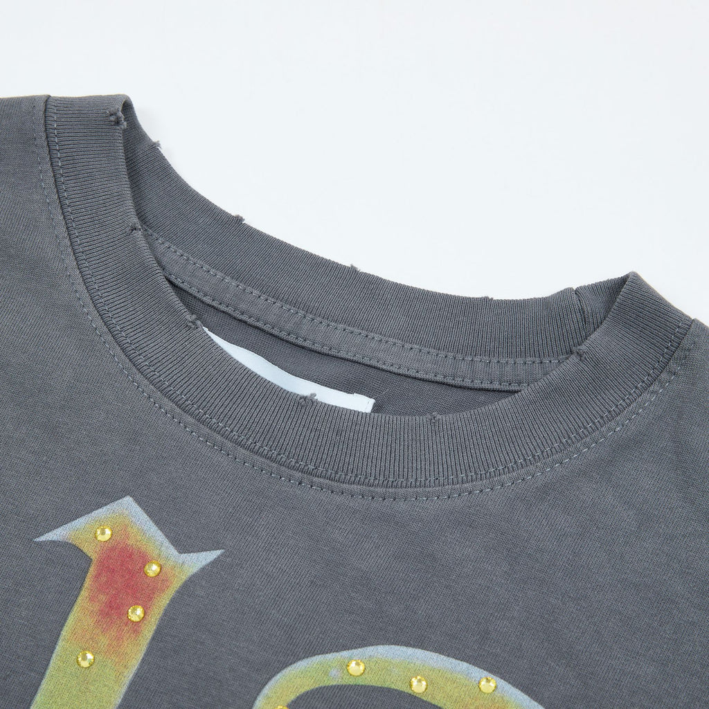 DUAA Cowboy Graphic Gray Short-Sleeve T-Shirt