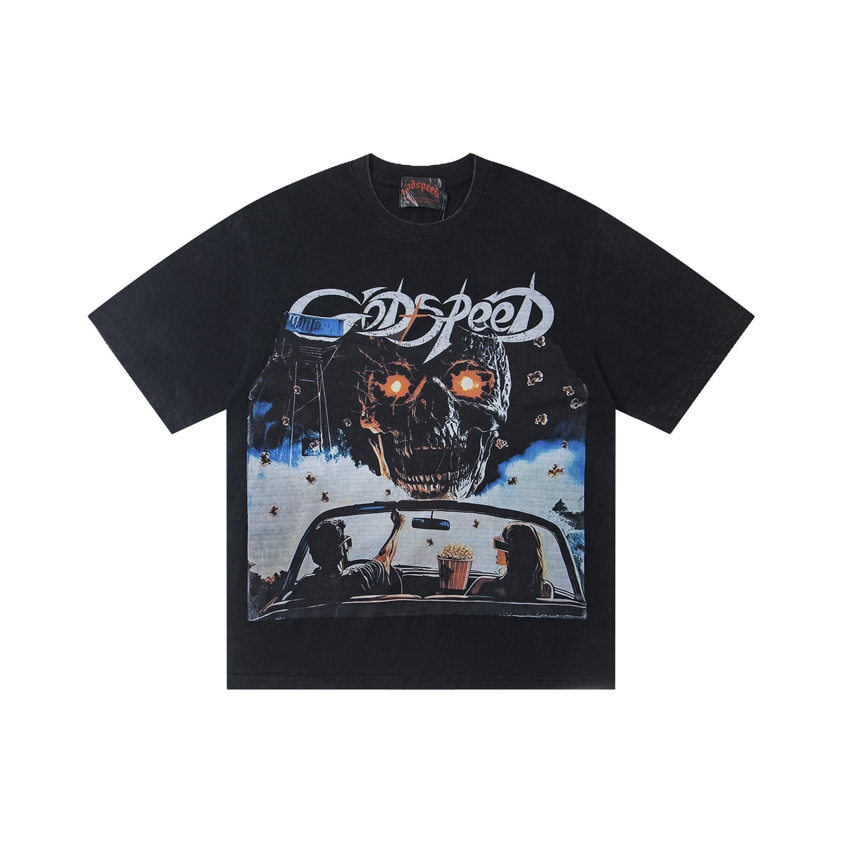 Godspeed Skull & Car Graphic Short-Sleeve T-Shirt