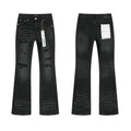 Purple Brand Distressed Washed Flare Jeans