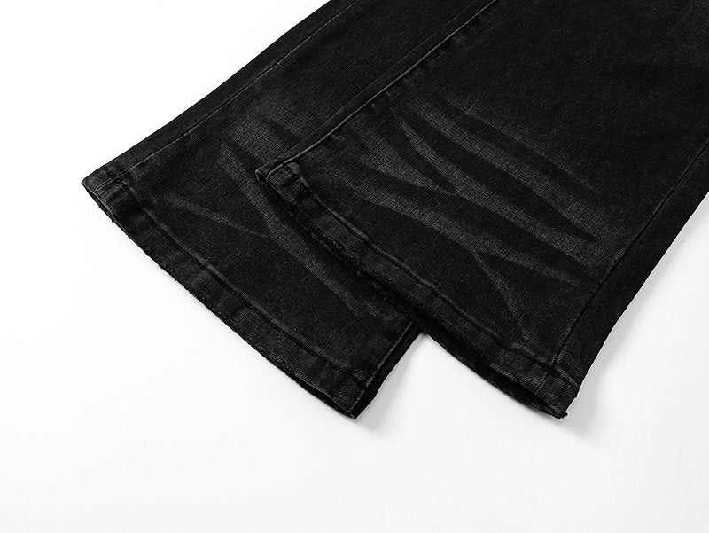 Purple Brand Distressed Washed Flare Jeans