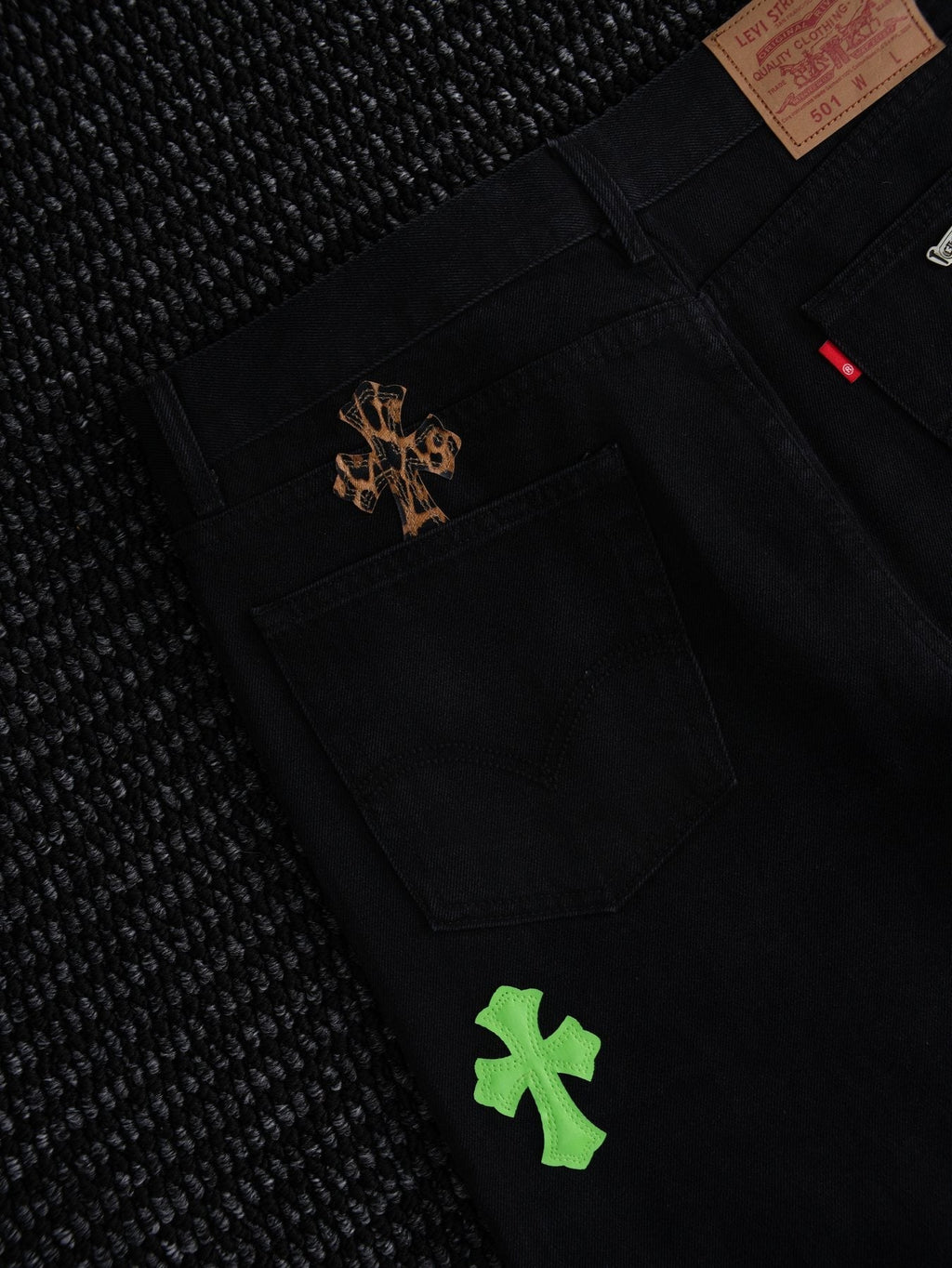 Chrome Hearts Leopard Cross Graphic Denim Pants