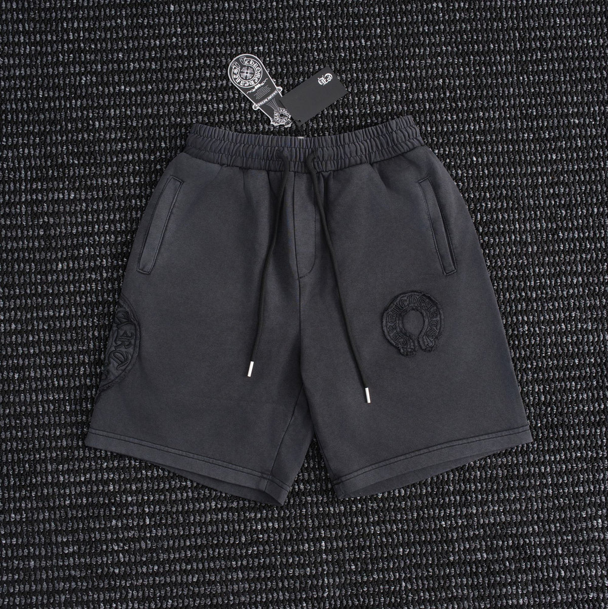 Chrome Hearts Horseshoe Floral Embroidered Shorts