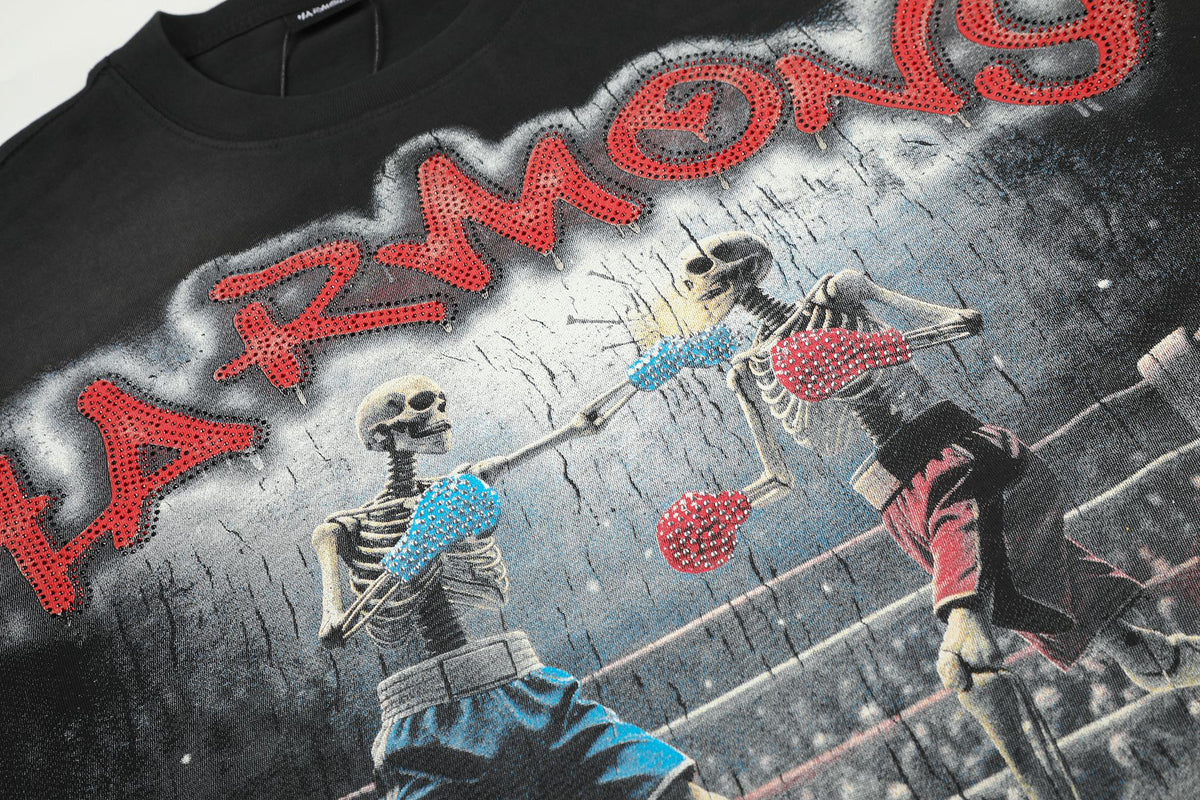 HARMONY Boxing Skeleton Graphic T-Shirt