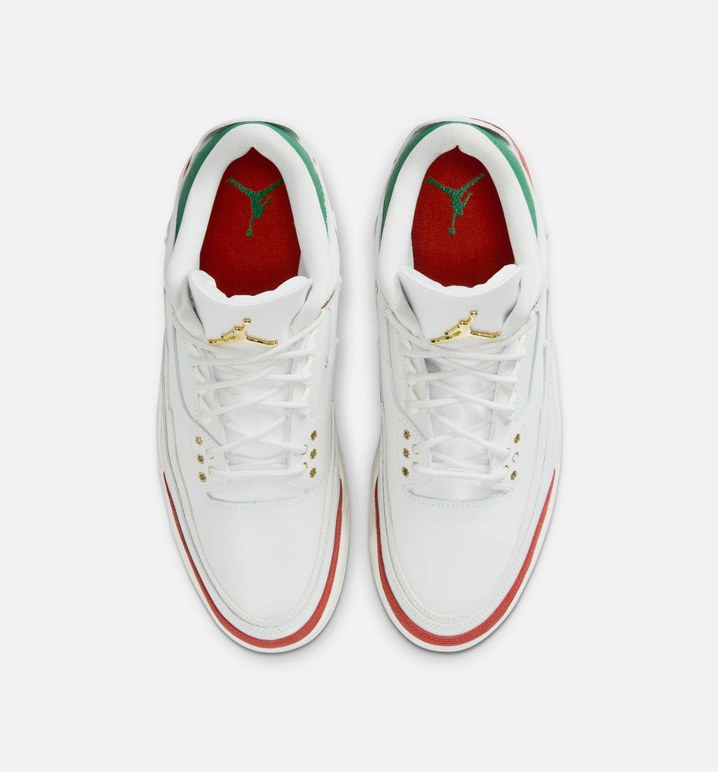 Air Jordan 3 Retro El Vuelo Men's Lifestyle Shoes - Summit White/Pine Green/Dragon Red/Metallic Gold