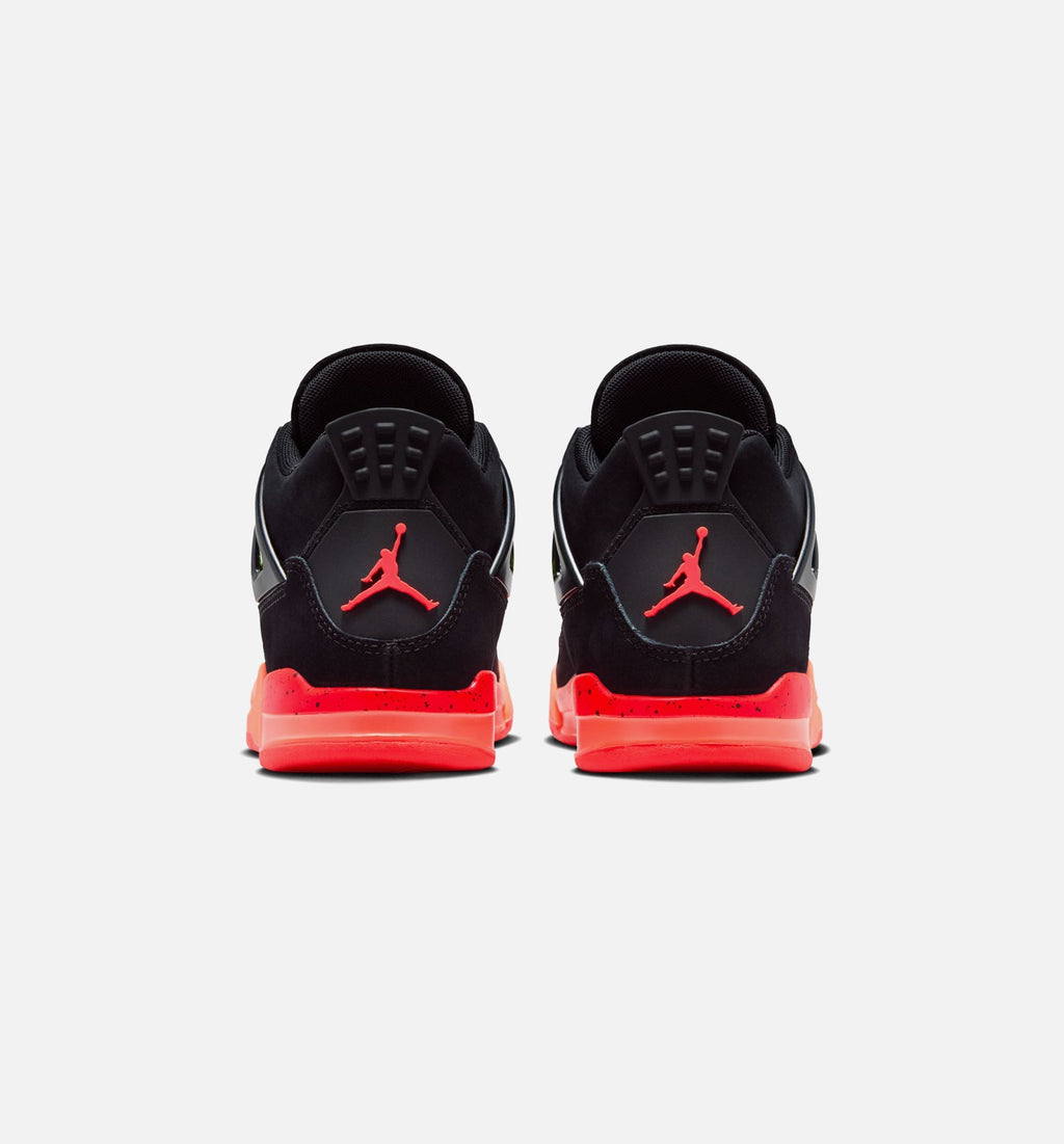 Air Jordan 4 Retro Preschool Lifestyle Shoe - Black/Infrared 23/Bright Mango