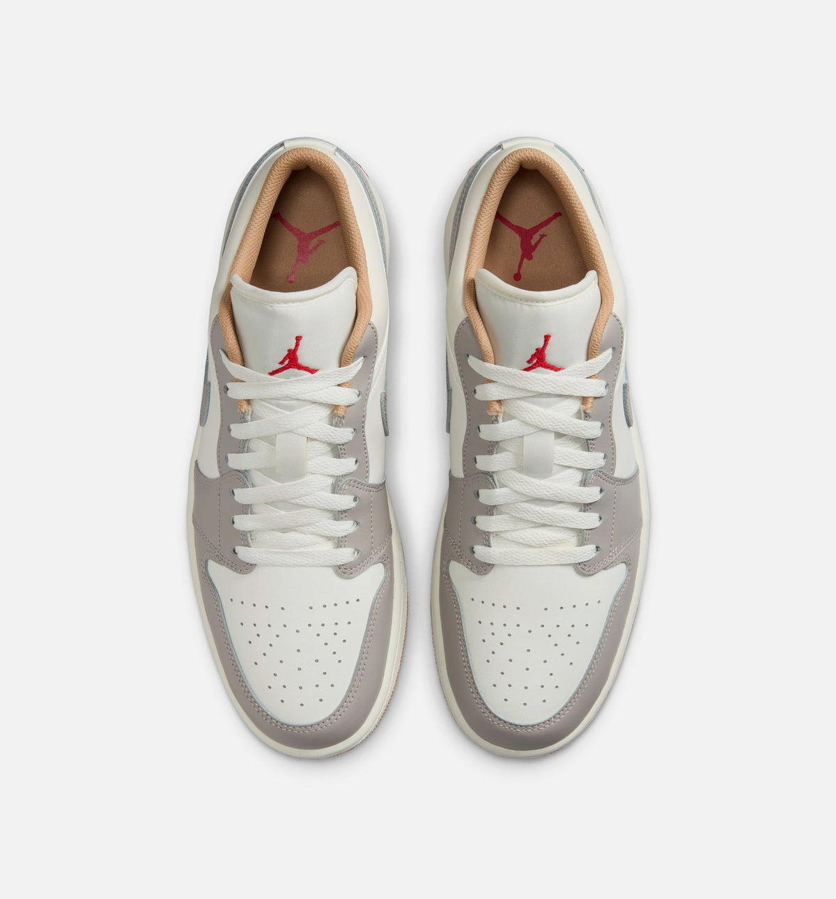 Air Jordan 1 Low Men's Lifestyle Shoes - Sail/Fire Red/College Grey/Hemp