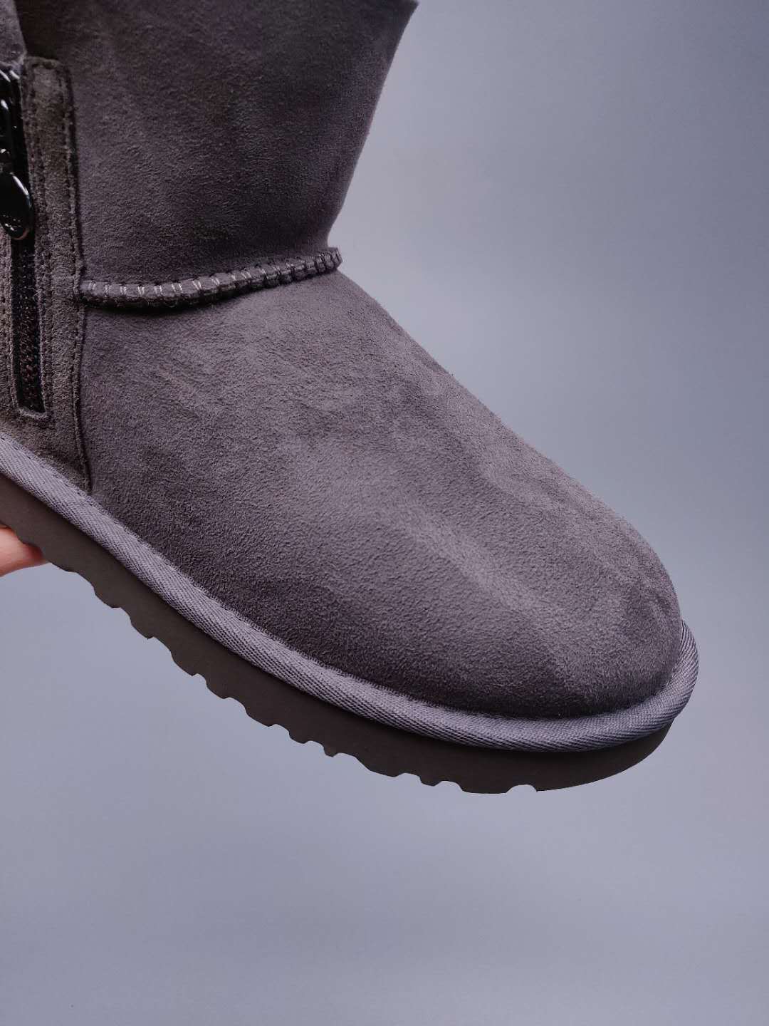 Grey Side Zip Ankle Boots — New Arrival | In Stock