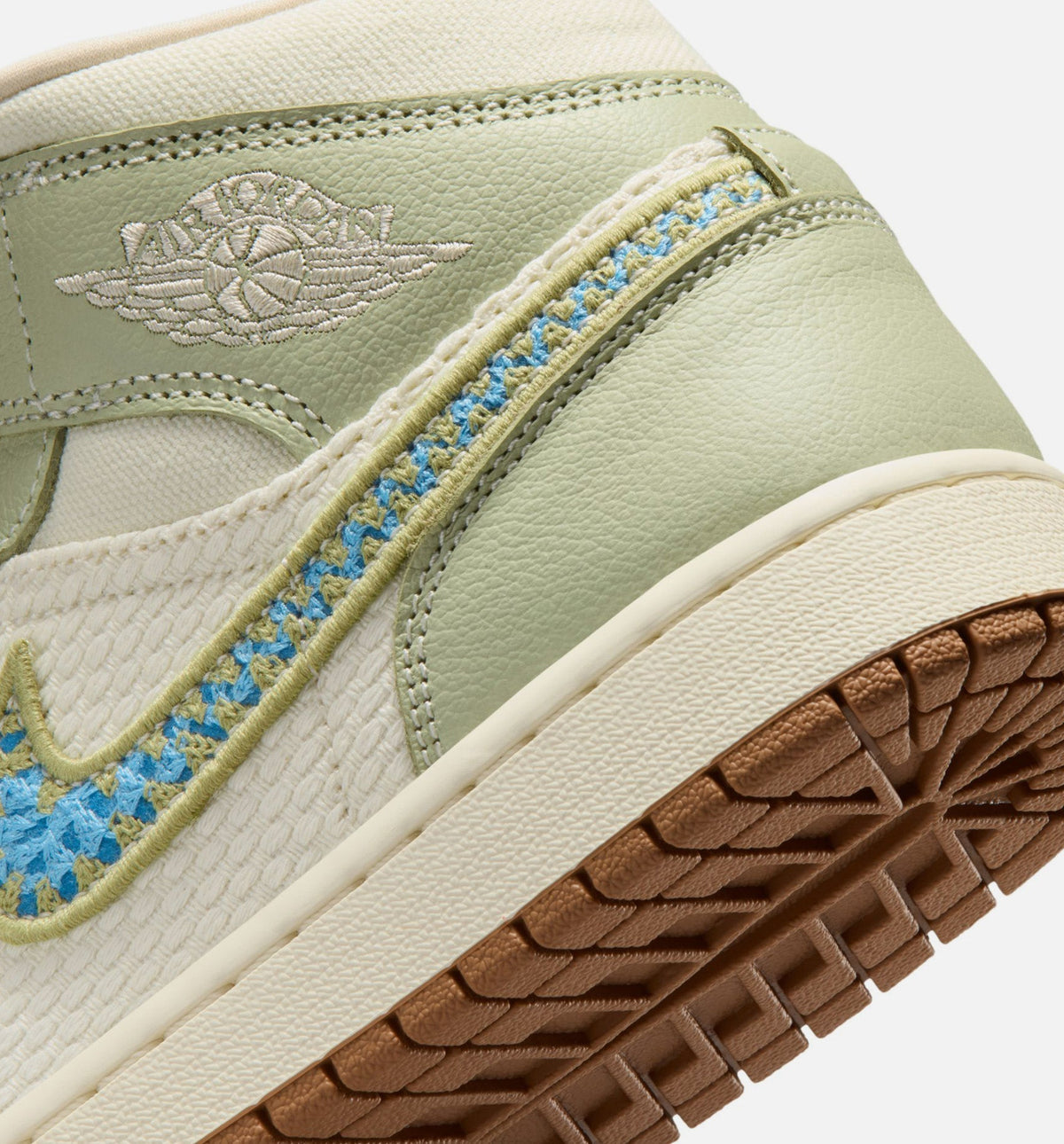 Air Jordan 1 Mid SE Women's Sneakers - Olive Aura/Pearl White/Lawn