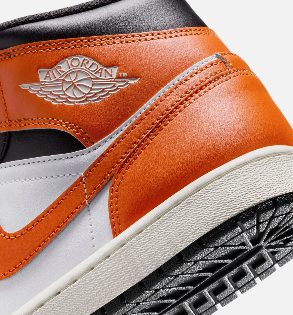 Air Jordan 1 Mid Men's Lifestyle Shoes - Starfish/White/Sail/Black