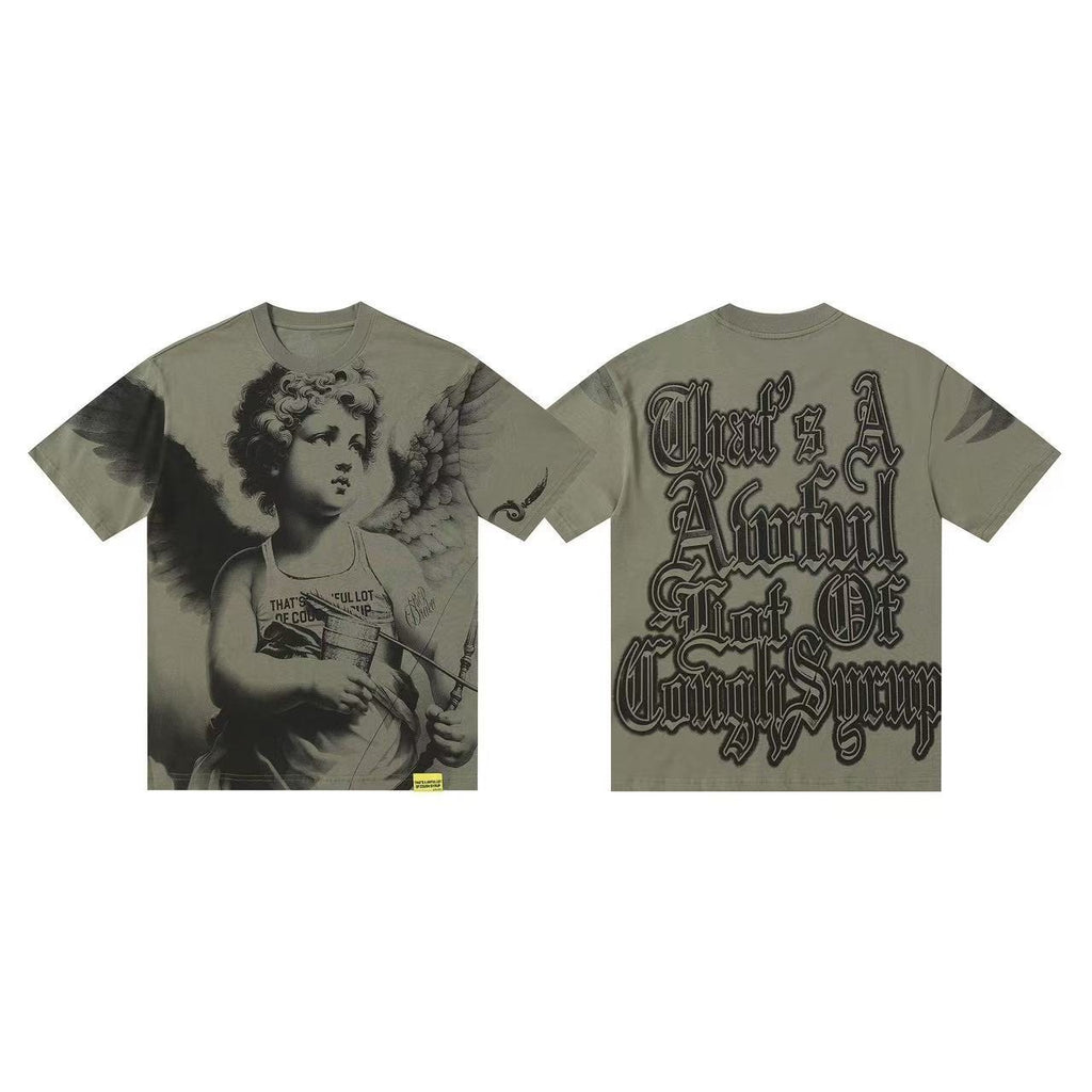 THAT'S A AWFUL LOT OF COUGH SYRUP Angel Gothic Text Graphic T-Shirt
