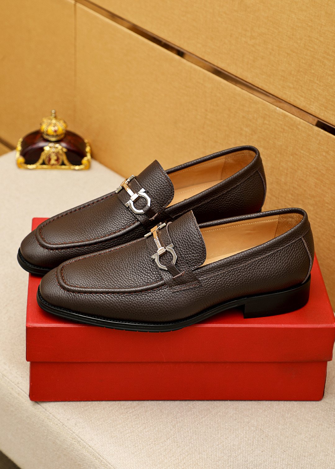 Louis Vuitton Brown Buckle Loafers - Rounded Toe