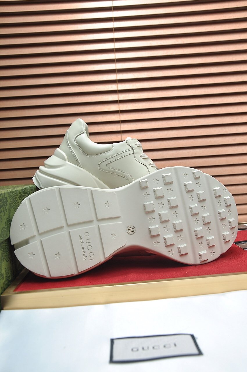 Gucci White Graphic Low-Top Sneakers