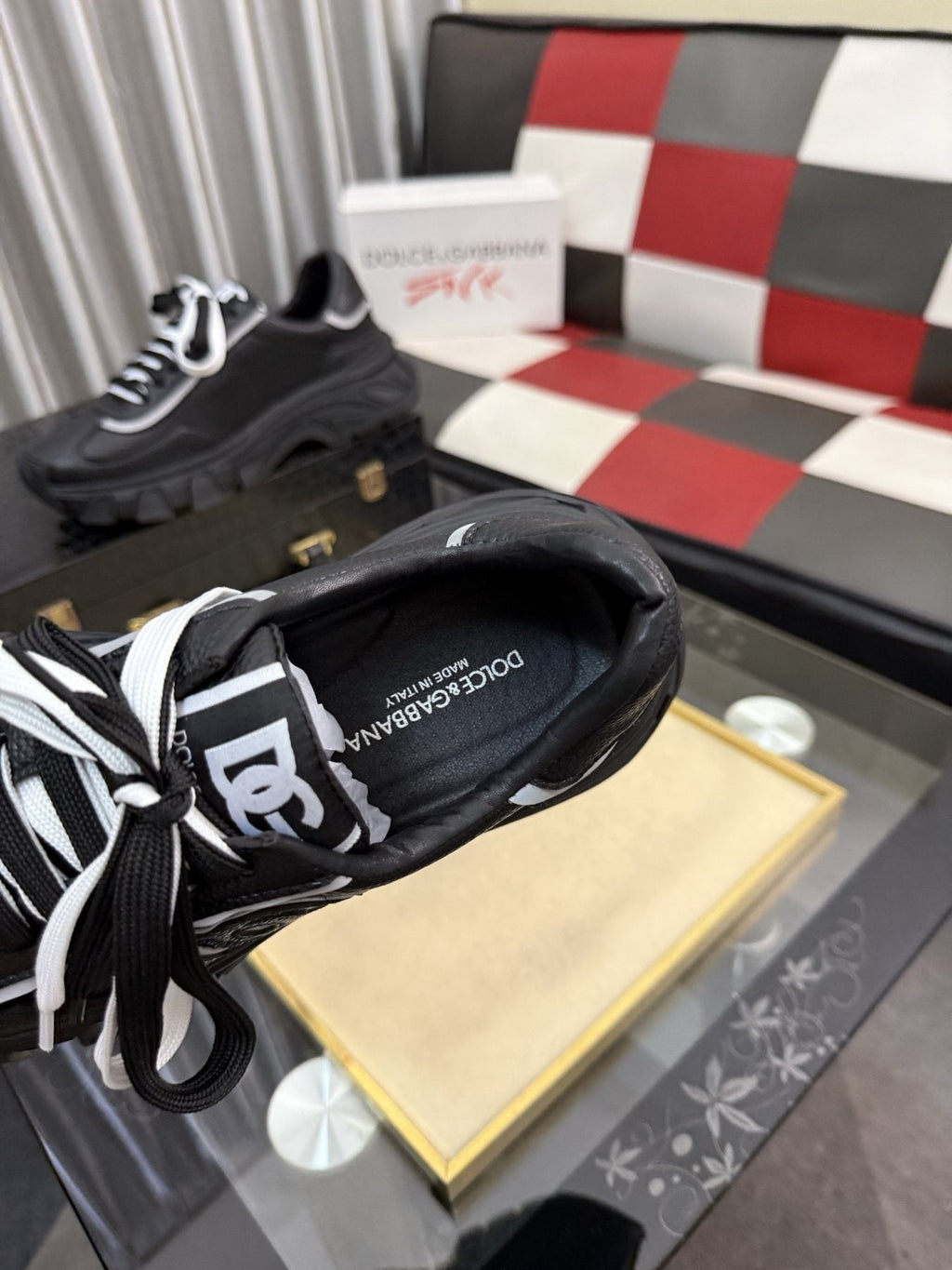 Dolce & Gabbana Black Accent Low-Top Sneakers