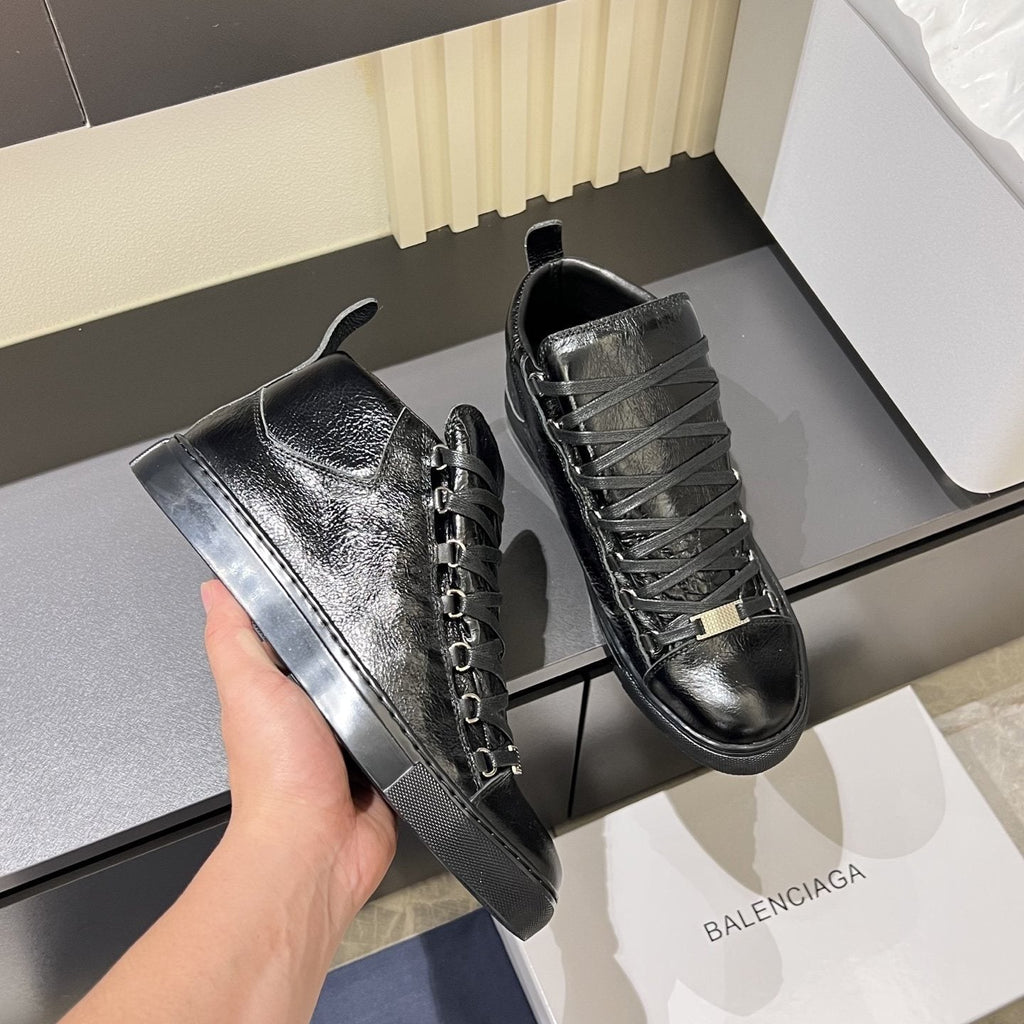 Balenciaga Black Textured High-Top Sneakers