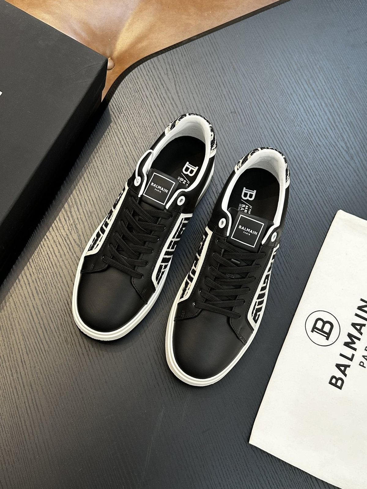 Balmain B-Skate Black and White Sneakers