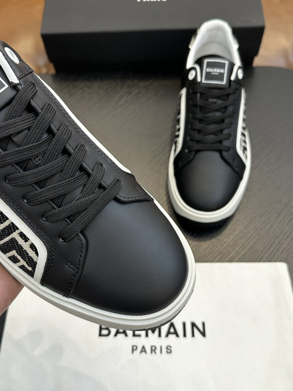 Balmain B-Skate Black and White Sneakers