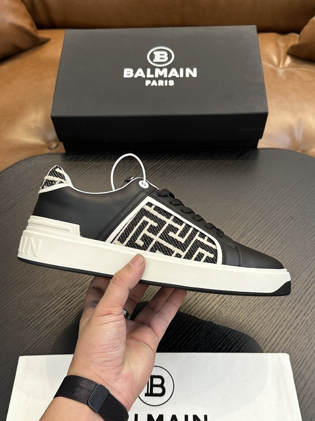 Balmain B-Skate Black and White Sneakers