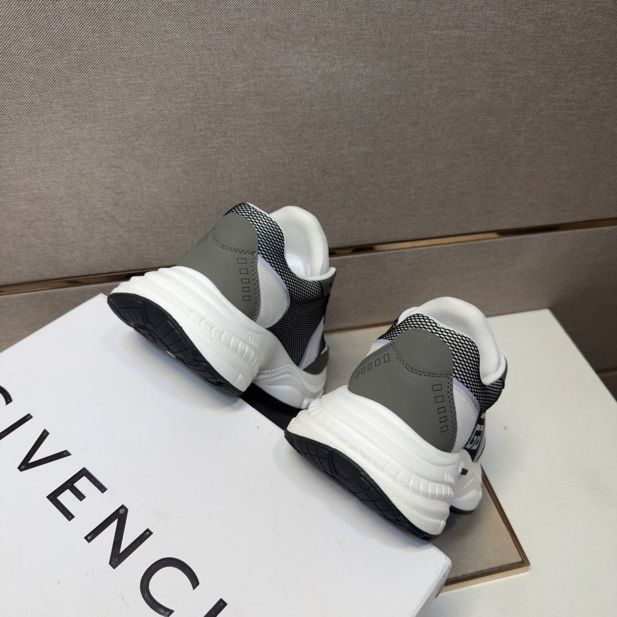 Givenchy Gray Mesh Panel Low-Top Sneakers