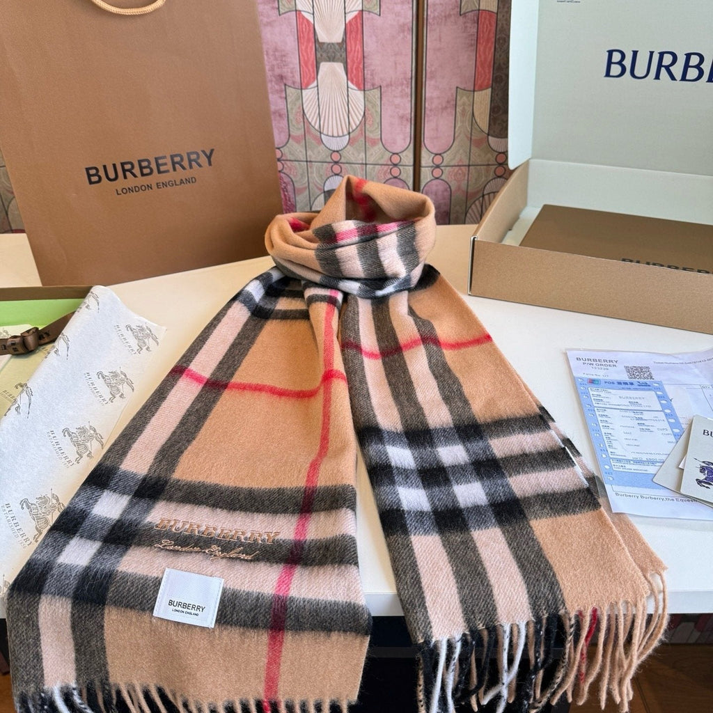 Burberry Fringed Plaid Scarf