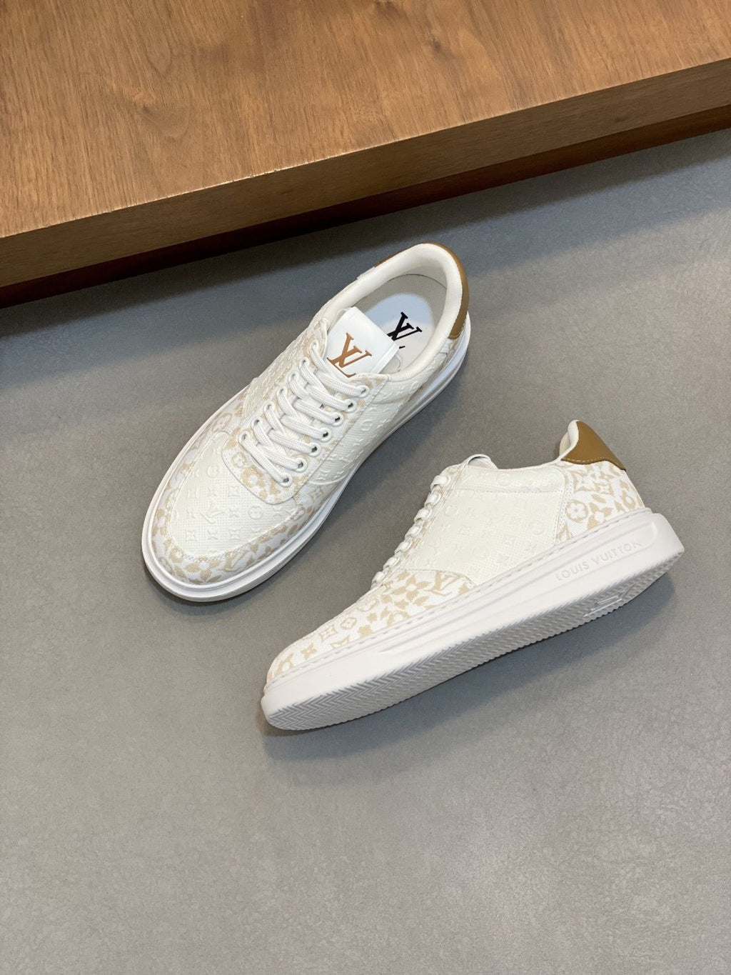 Louis Vuitton Monogram Panel Low-Top Sneakers - White Rubber Sole