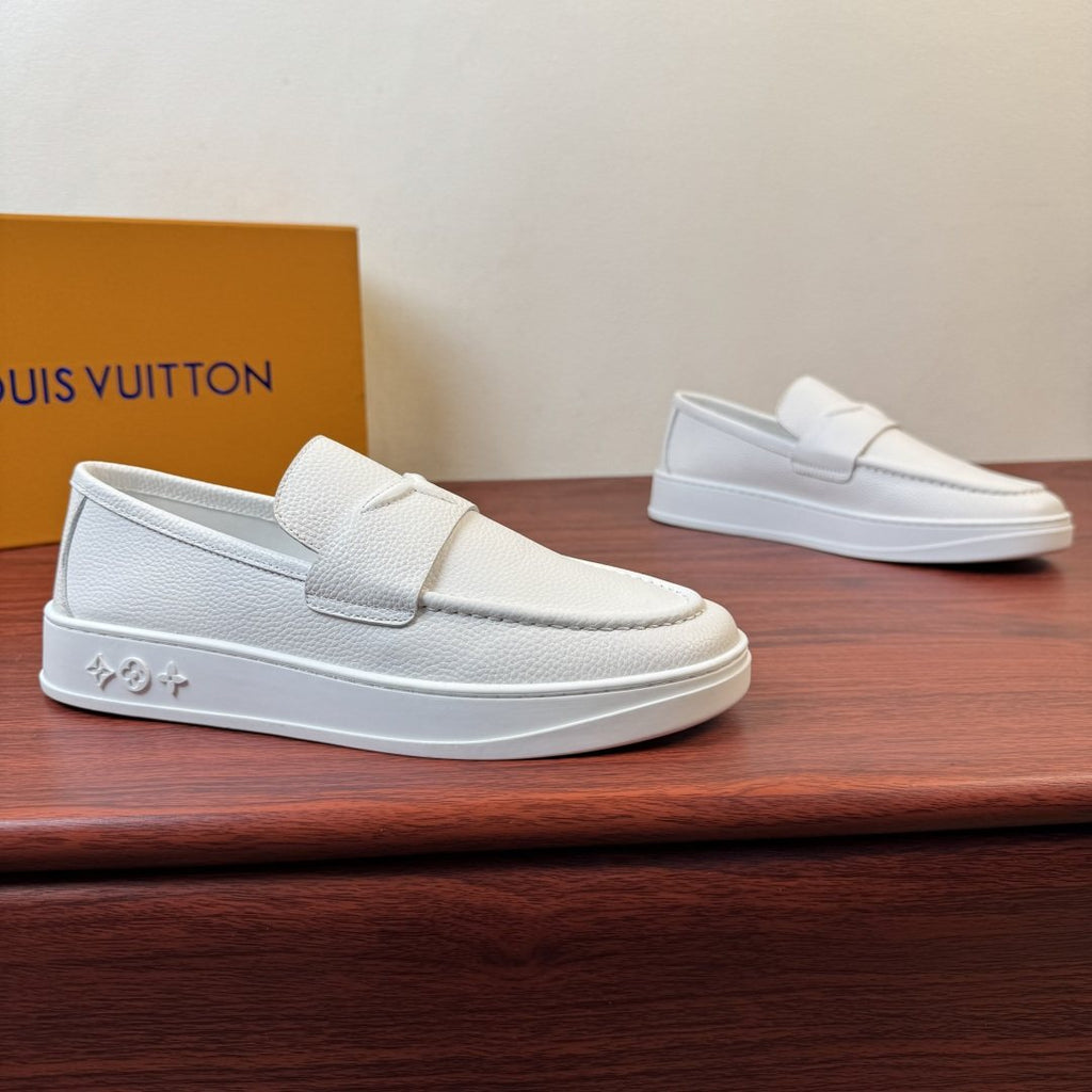 Louis Vuitton Men's White Slip-On Loafers