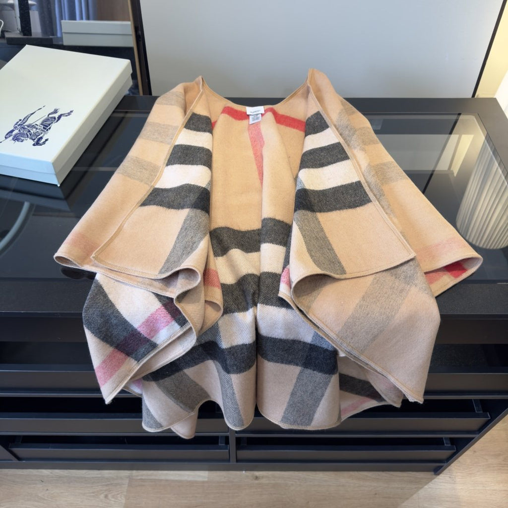 Burberry Reversible Plaid Cape Wrap