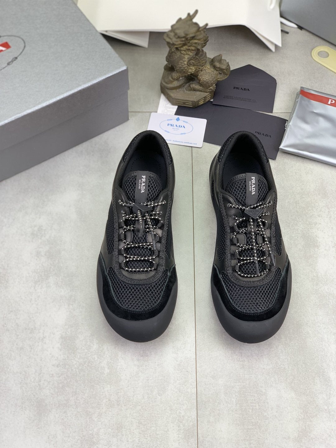 Prada Paneled Low-Top Sneakers