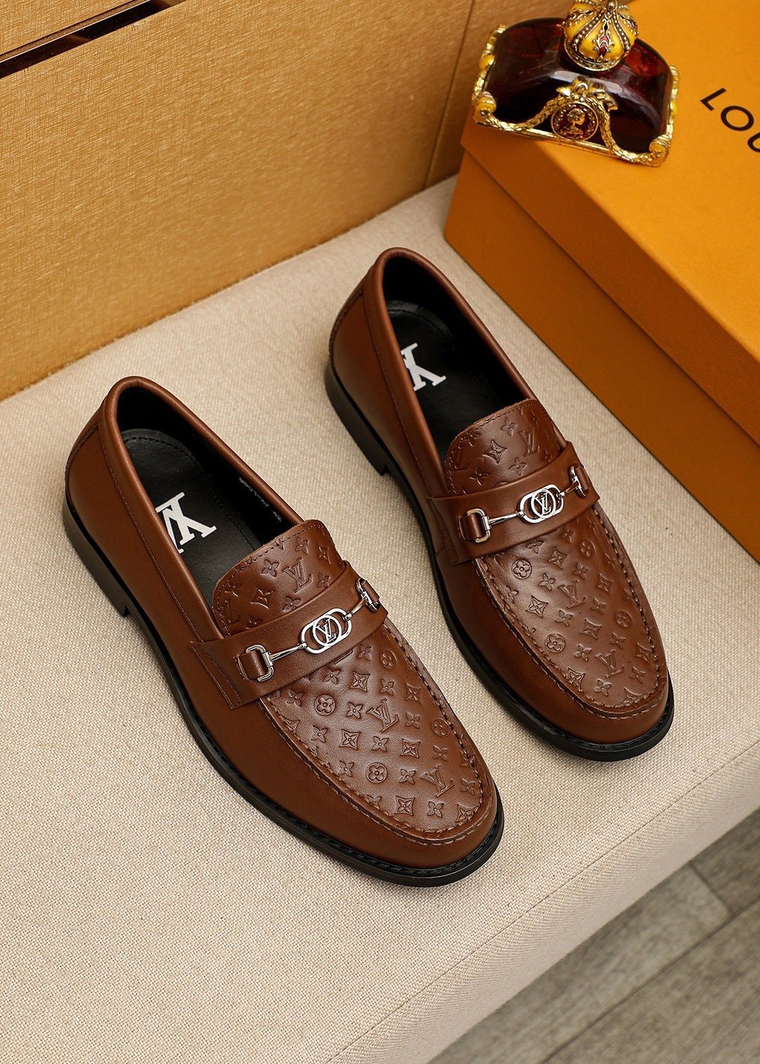 Louis Vuitton Embossed Buckle Loafers - Silver-Tone Vamp Hardware