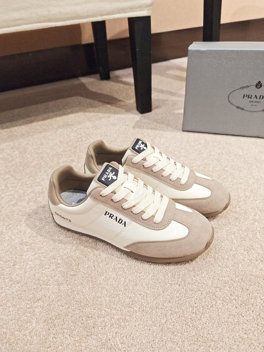 Prada Paneled Low-Top Sneakers