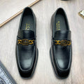 GUCCI Black Gold-Tone Hardware Loafers