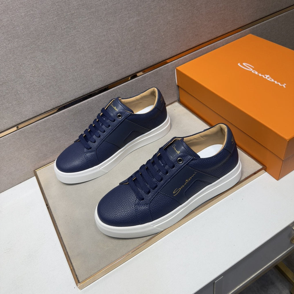 Santoni Textured Low-Top Sneakers