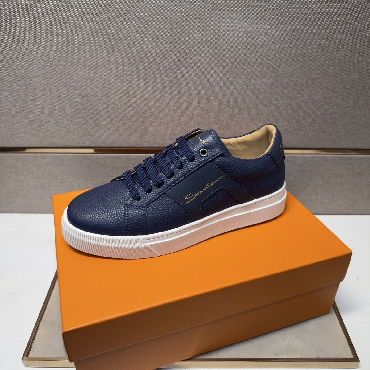 Santoni Textured Low-Top Sneakers