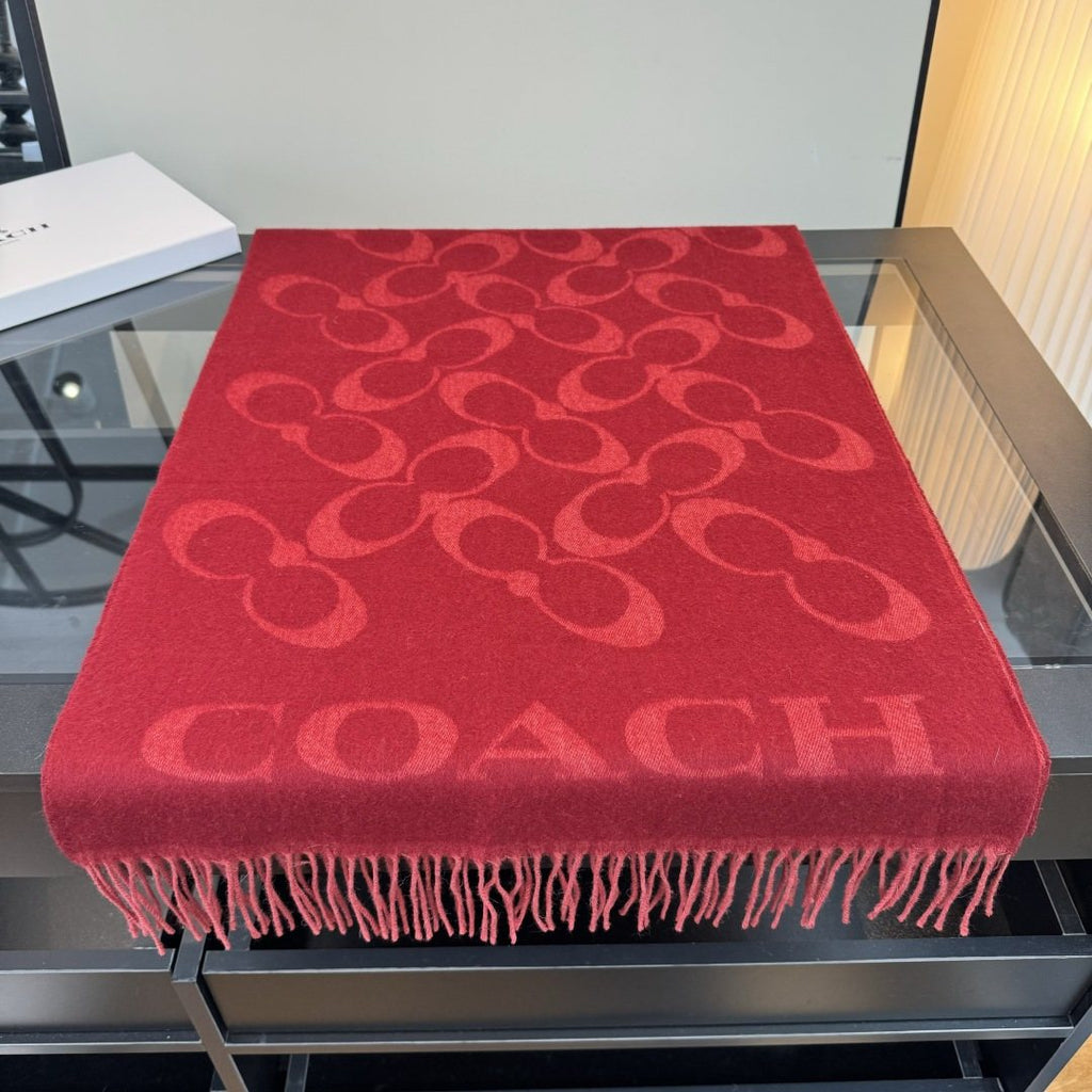 Coach C Motif Fringed Scarf