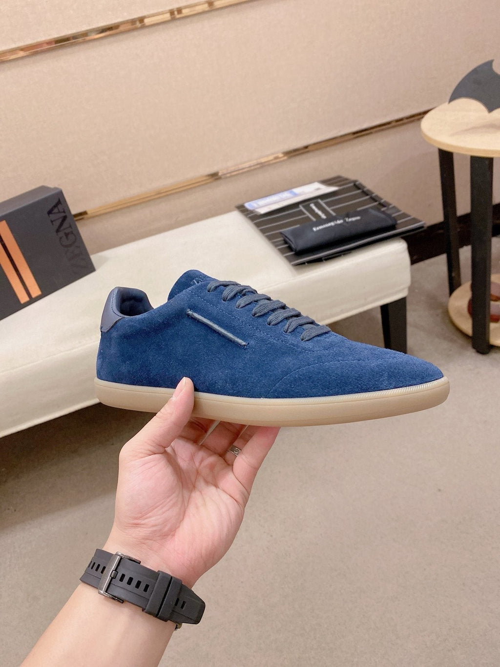 Zegna Men's Suede Low-Top Sneakers
