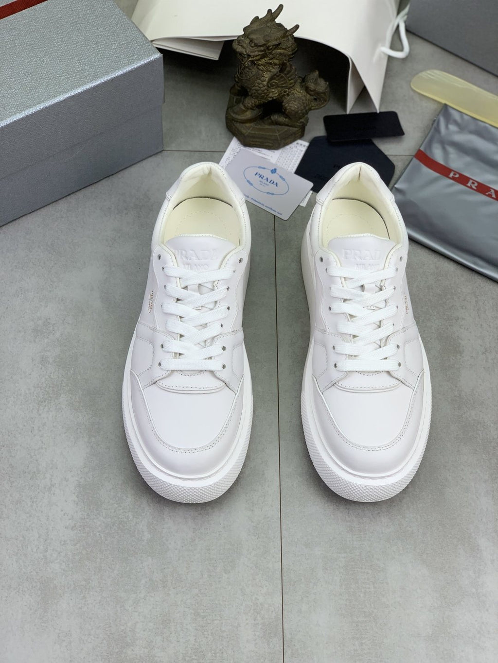 Prada Paneled Low-Top Sneakers