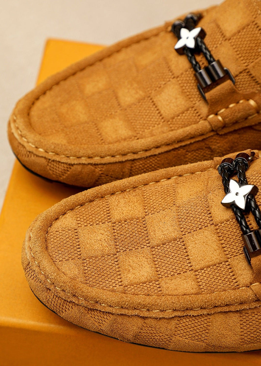 Louis Vuitton Check-Pattern Buckle Loafers