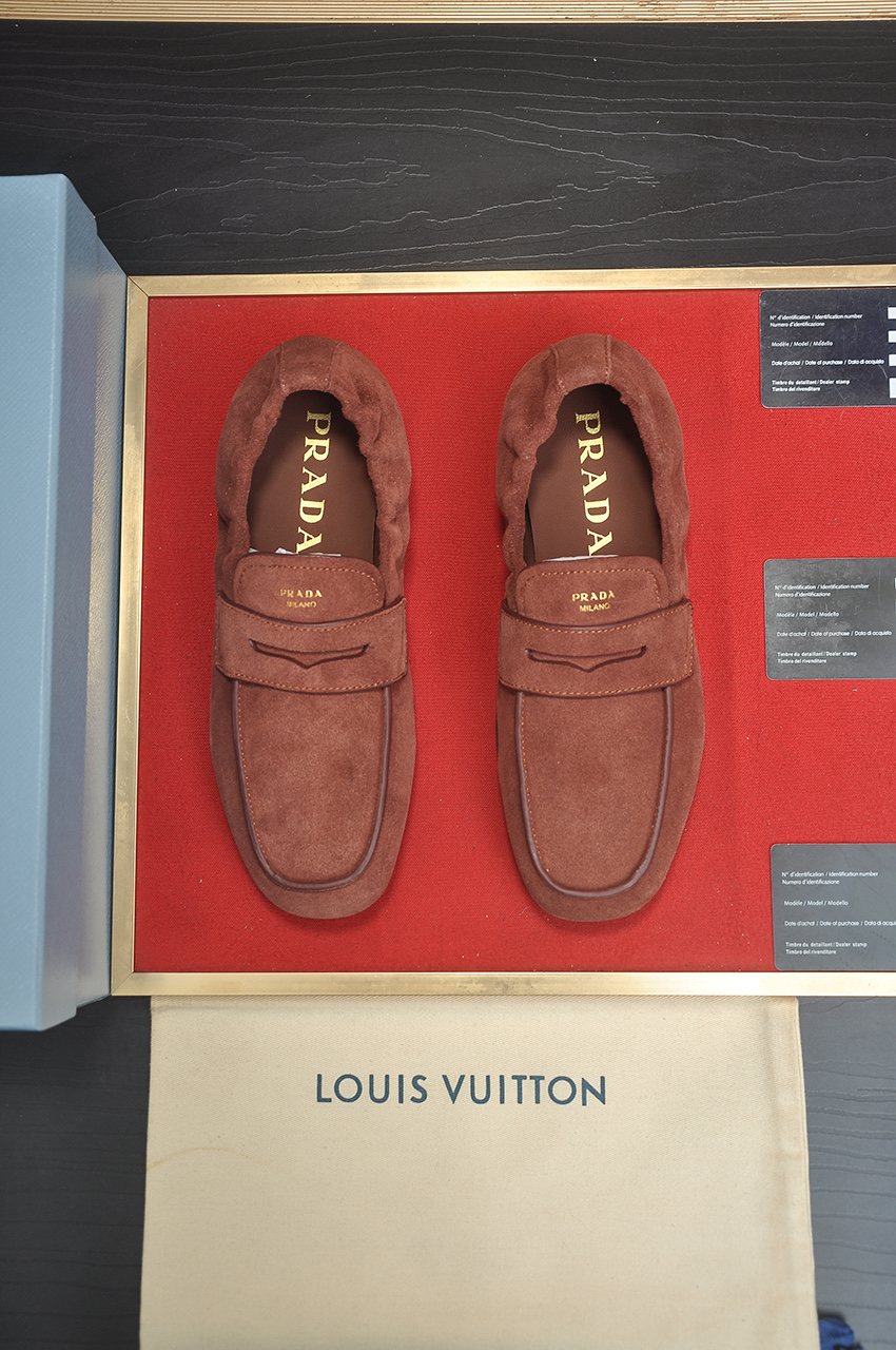 Prada Strap-Detail Slip-On Loafers
