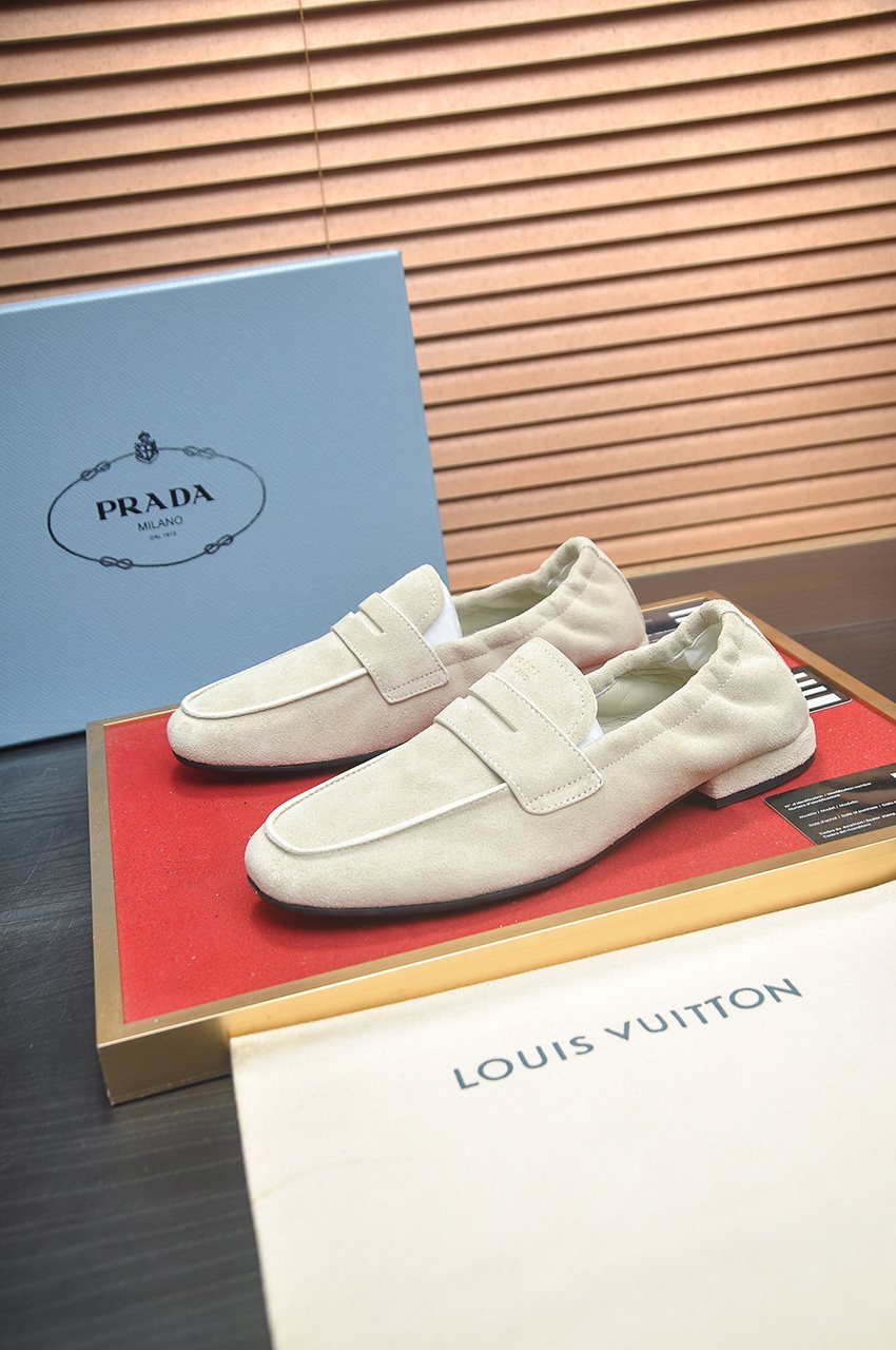 Prada Strap-Detail Slip-On Loafers