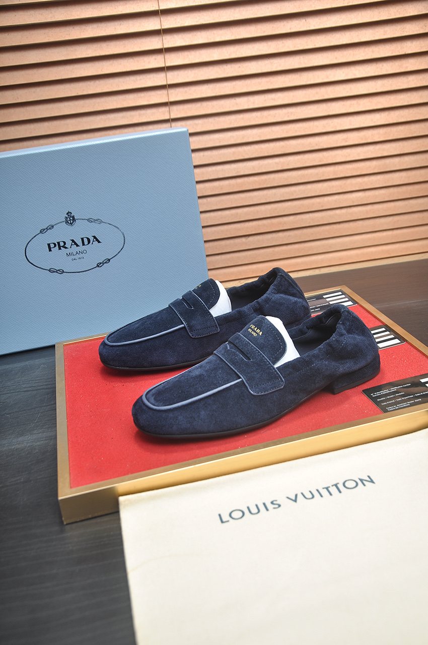 Prada Strap-Detail Slip-On Loafers